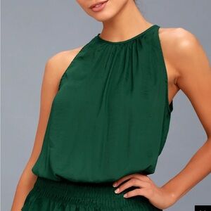 Lulus Cherished Memories Forest Green Sleeveless Top